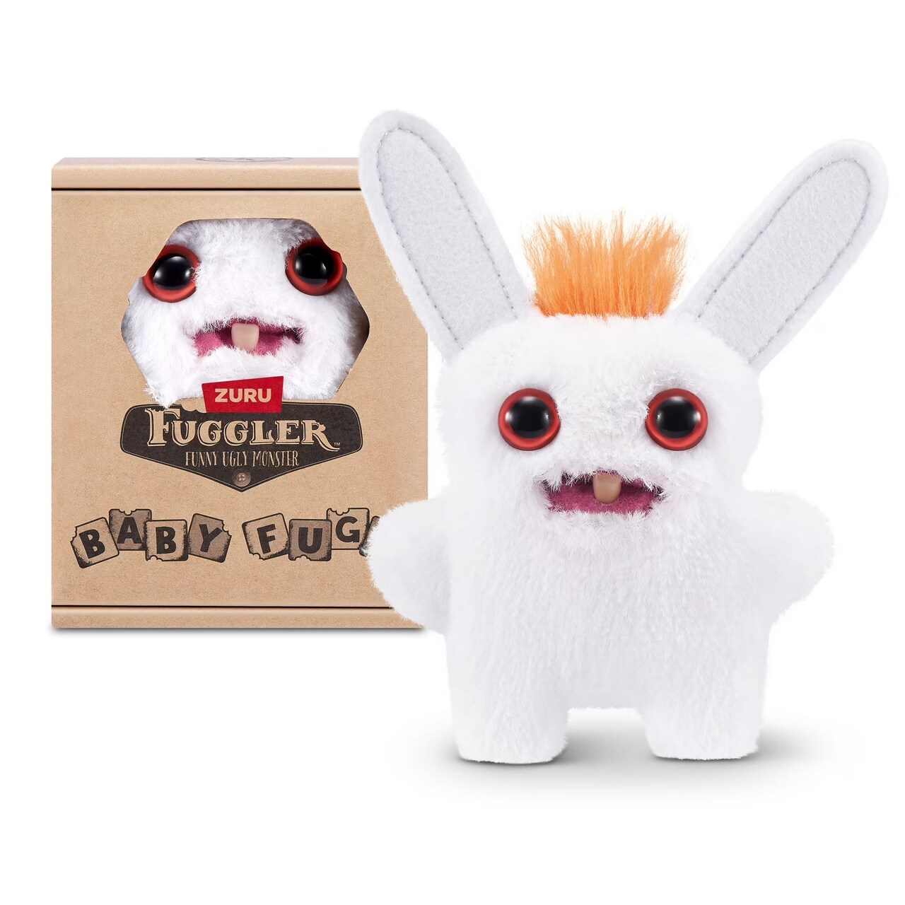 Zuru Fuggler Baby Fug Rabid Rabbit White Funny Ugly Monster Plush Toy 3.5